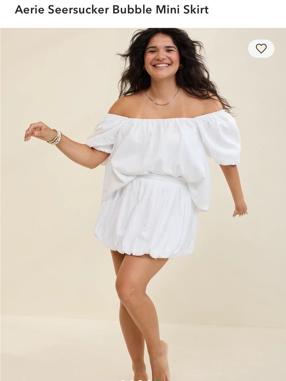 Brand new aerie White bubble Mini Skirt !!